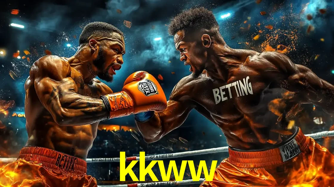 Dois boxeadores em uma luta intensa e explosiva, representando a adrenalina e as oportunidades de apostas em esportes de combate disponíveis na plataforma kkww.